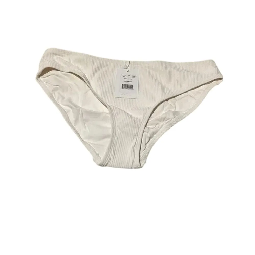 NWT Andie Swim The Bikini Ribbed Bottom Medium Coverage Low Rise M Coco White - Image 13