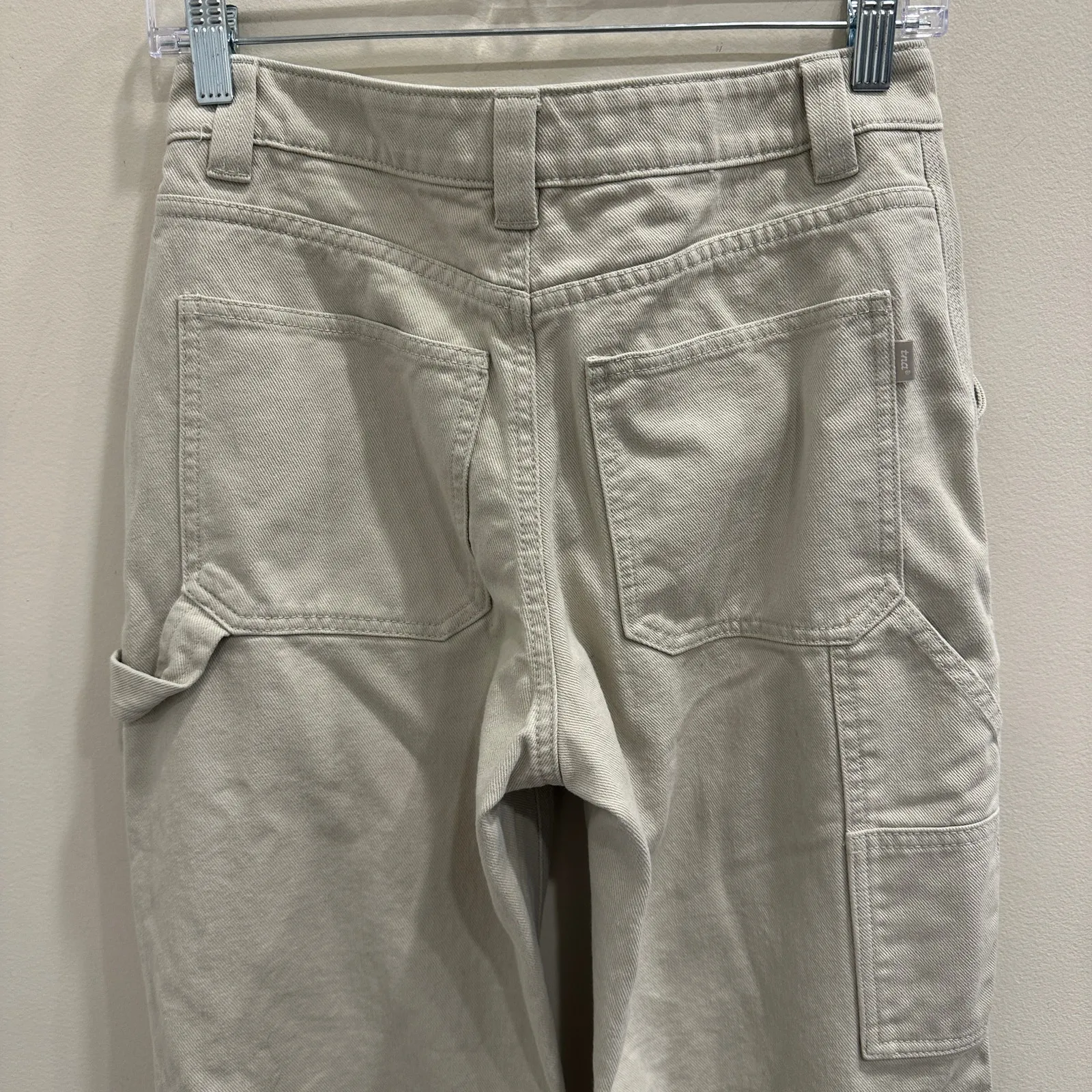 Aritzia TNA Greenwich Twill Utility Pant Mullein Beige Carpenter Gorpcore Size 2 - Image 7