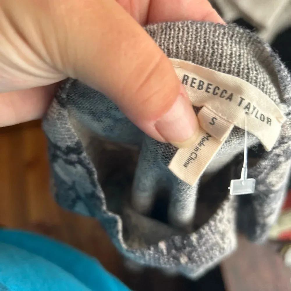 NWOT REBECCA TAYLOR SNAKE PRINT WOOL SWEATER - Image 3