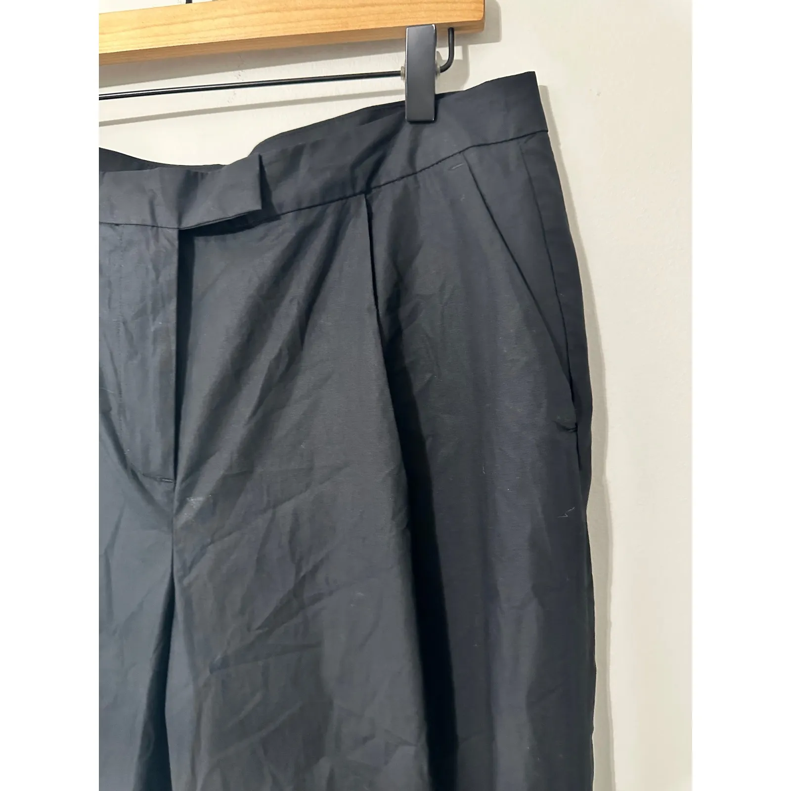 Massimo Dutti Black Pleated High Waisted Trousers Women Size 10 EUR 42 - Image 5