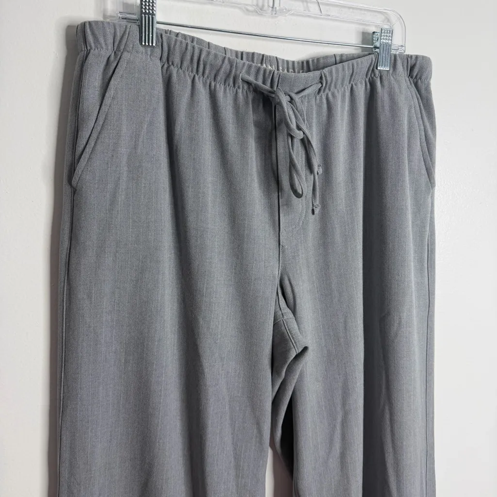 American Eagle Stretch Pull On Poppy Trouser Low Rise Gray 5382 Large Long - Image 5