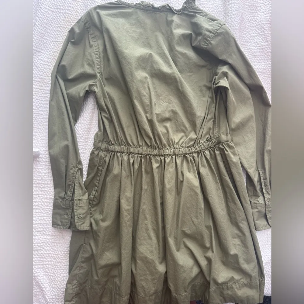 Olive Green Long Sleeve Dress Size XS - Image 3