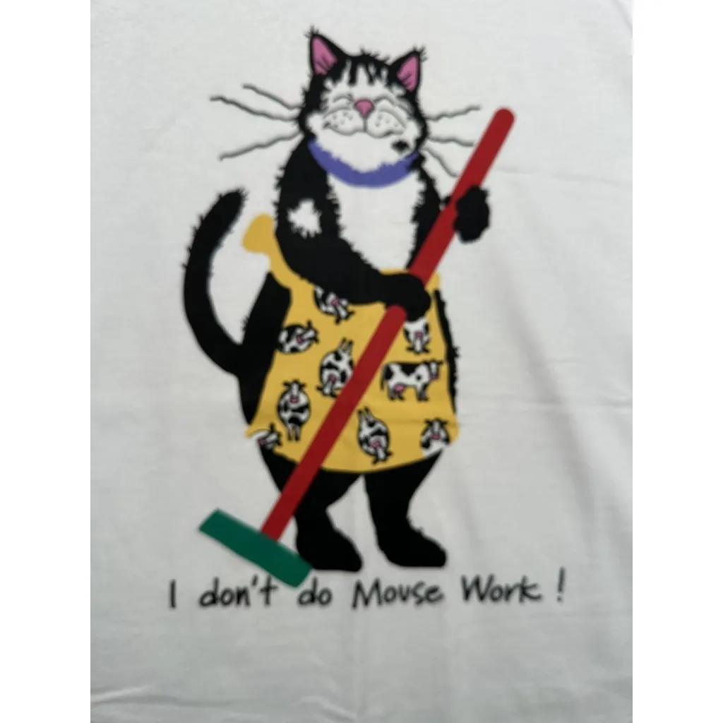 Vintage T-Shirt Fruit of the Loom XL Heavy Cotton Mouse Work Short Sleeve Single - Image 6