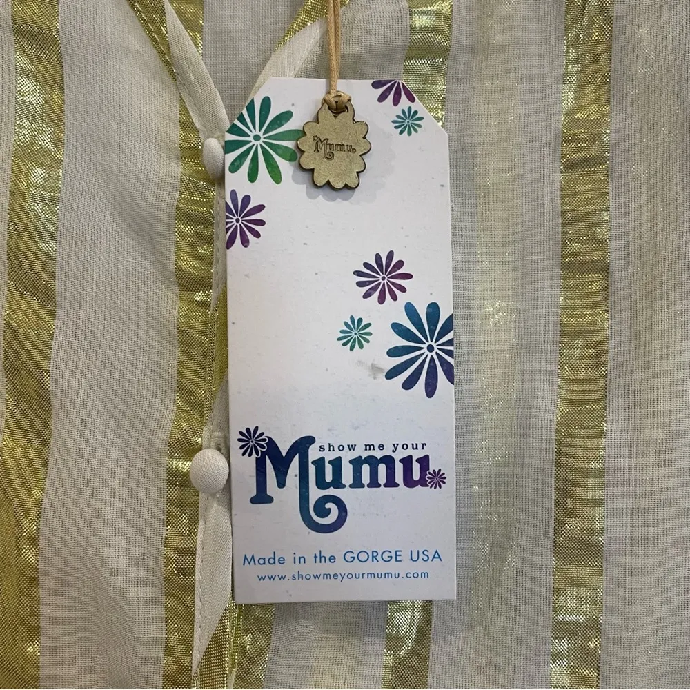 New! Show Me Your Mumu Mercer Tunic - South Beach Stripe Gold - Image 6