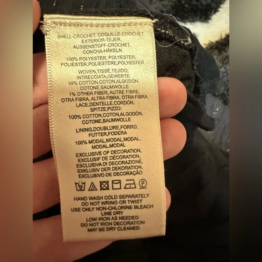 Maeve Anthropologie Abilene Maxi Dress gold and black crochet and tassels sz XS - Image 5