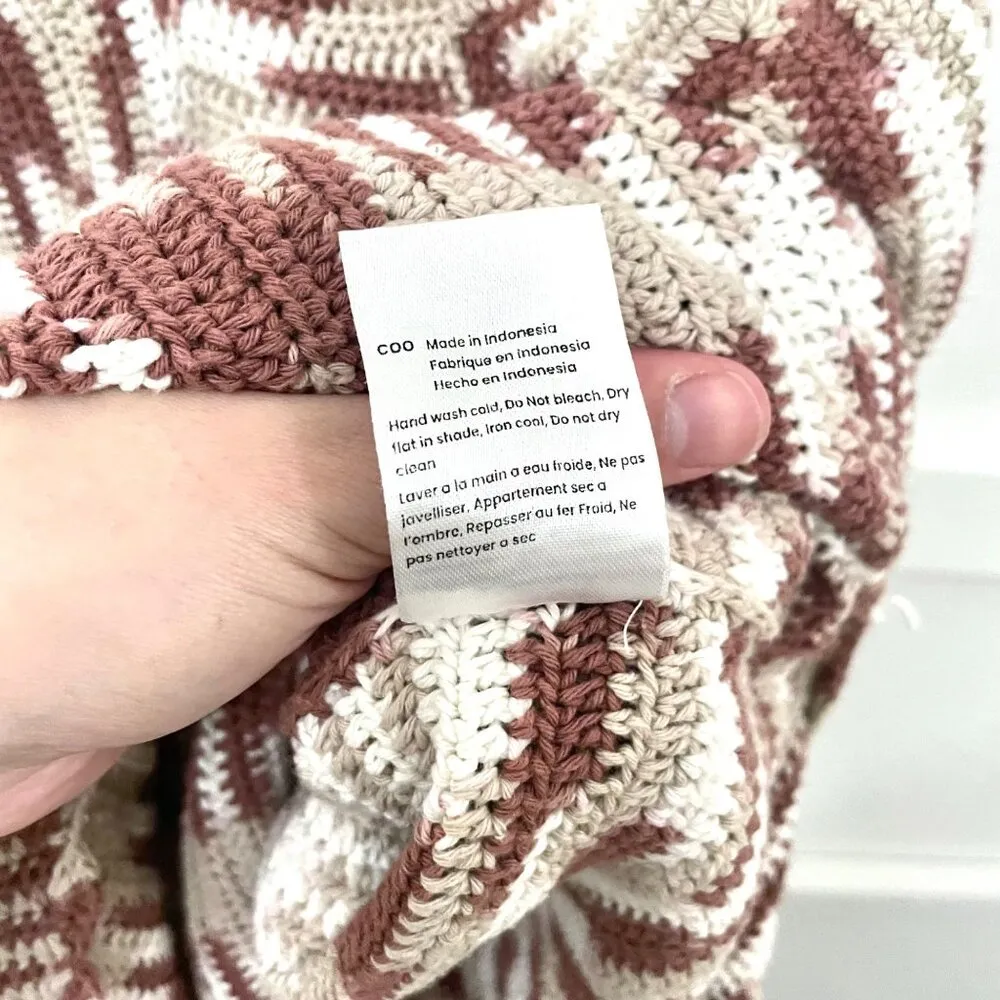 Lusana Keira Knitted Dress Crochet Mocha US Size 2 Brown - Image 6