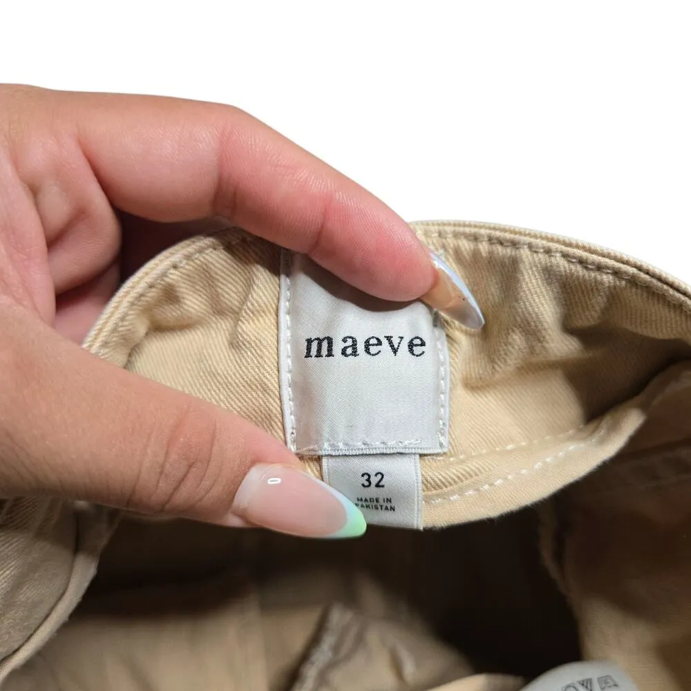 Anthropologie Maeve Delaney Crop Seamed High-Rise Wide-Leg Jeans Size: 32 - Image 5