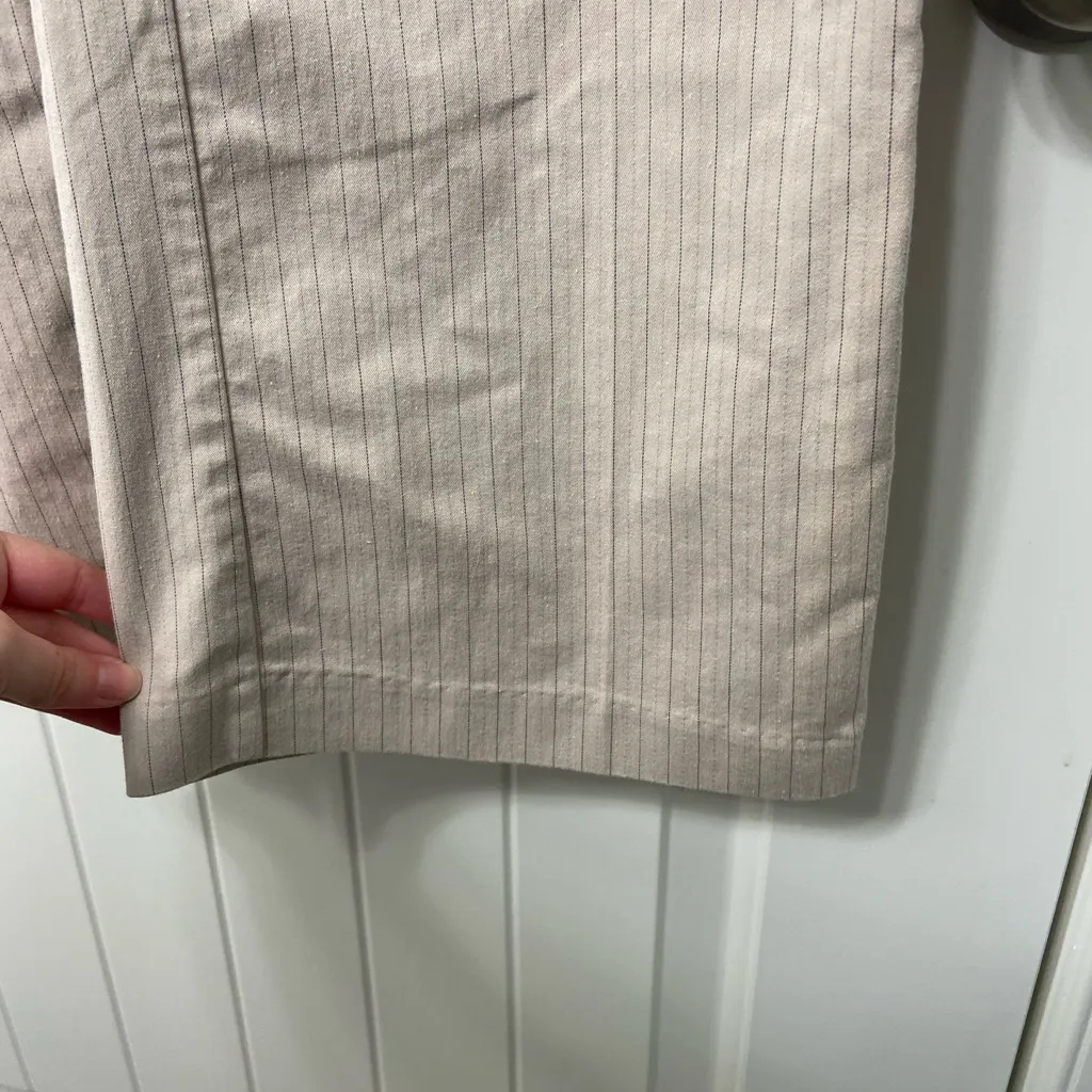 EUC Vintage Studio Y women’s tan striped‎ wide leg pocket stretch pants 11/12 - Image 4
