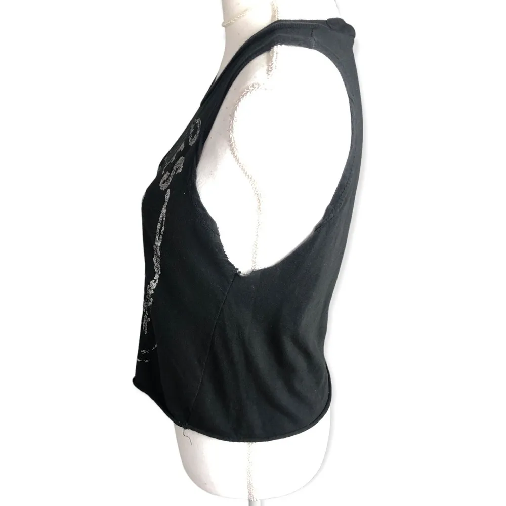 On Fire Letter Print Raw Hem Tank Top - Image 2