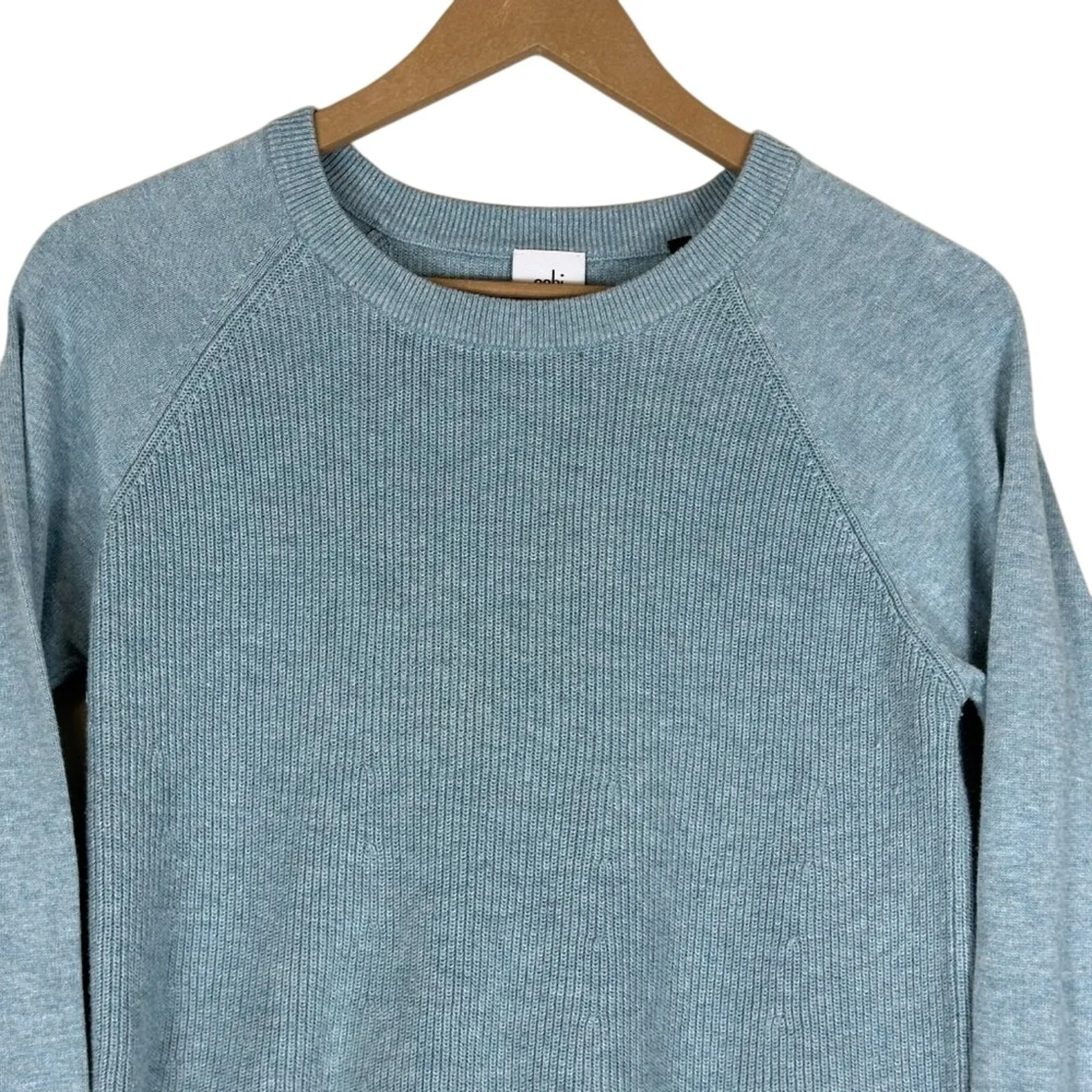 Cabi Blouson Sleeve Sweater Womens M Blue Minimalist Cozy Coastal Grandmother - Image 3