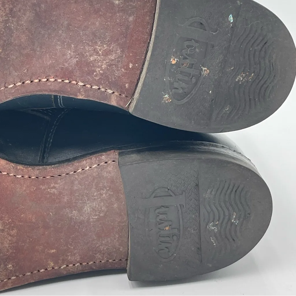 Vtg Justin Western Roper Kiltie Hiram Blue Womens Boots Lace Up Size 7C Fringe - Image 10