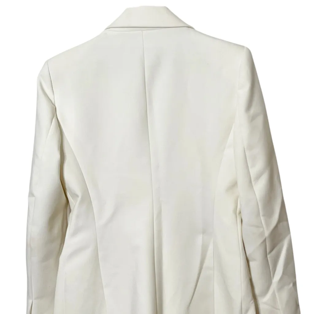 Zara Ivory Tailored Blazer Size Large Single Button Stretch Career Chic - Image 4