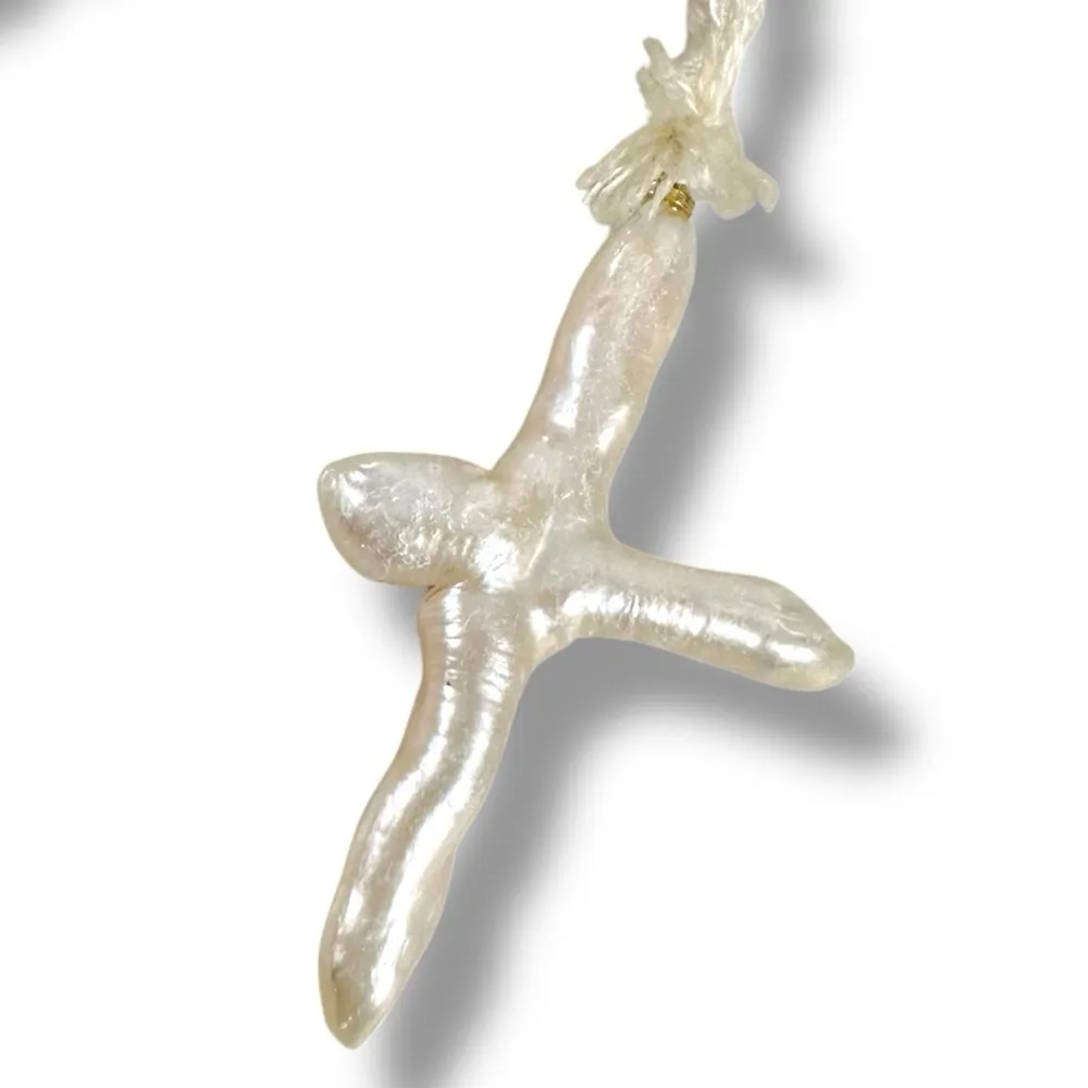 Free People Ariana Ost The Webber Strand Necklace in Ivory NWT Bohemian Cross - Image 14