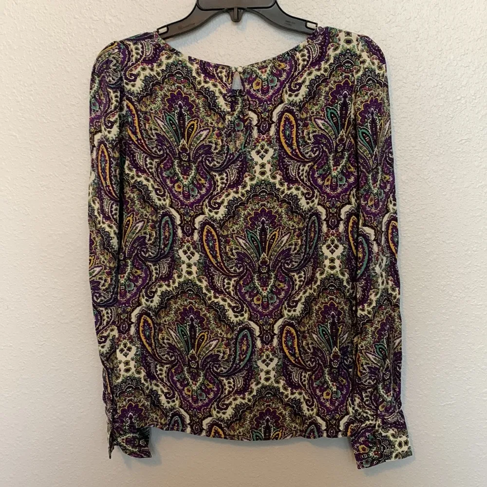 JCrew Talia Blouse - Royal Paisley Size 2 - Image 6