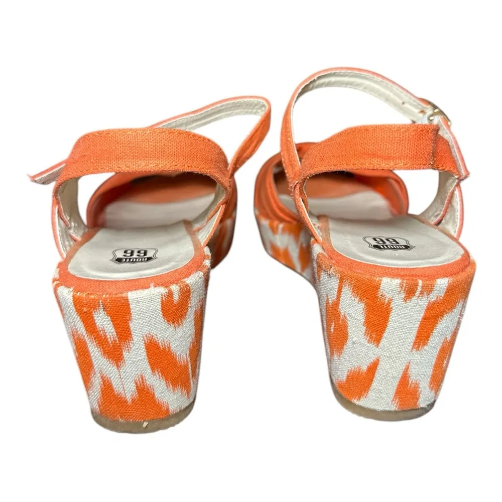 Route 66 women's Orange Wedge Sandals size 7.5 - Image 4