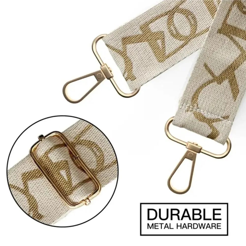 Adjustable Crossbody Bag Strap, Geometric Pattern Strap accessories bags Gold - Image 5