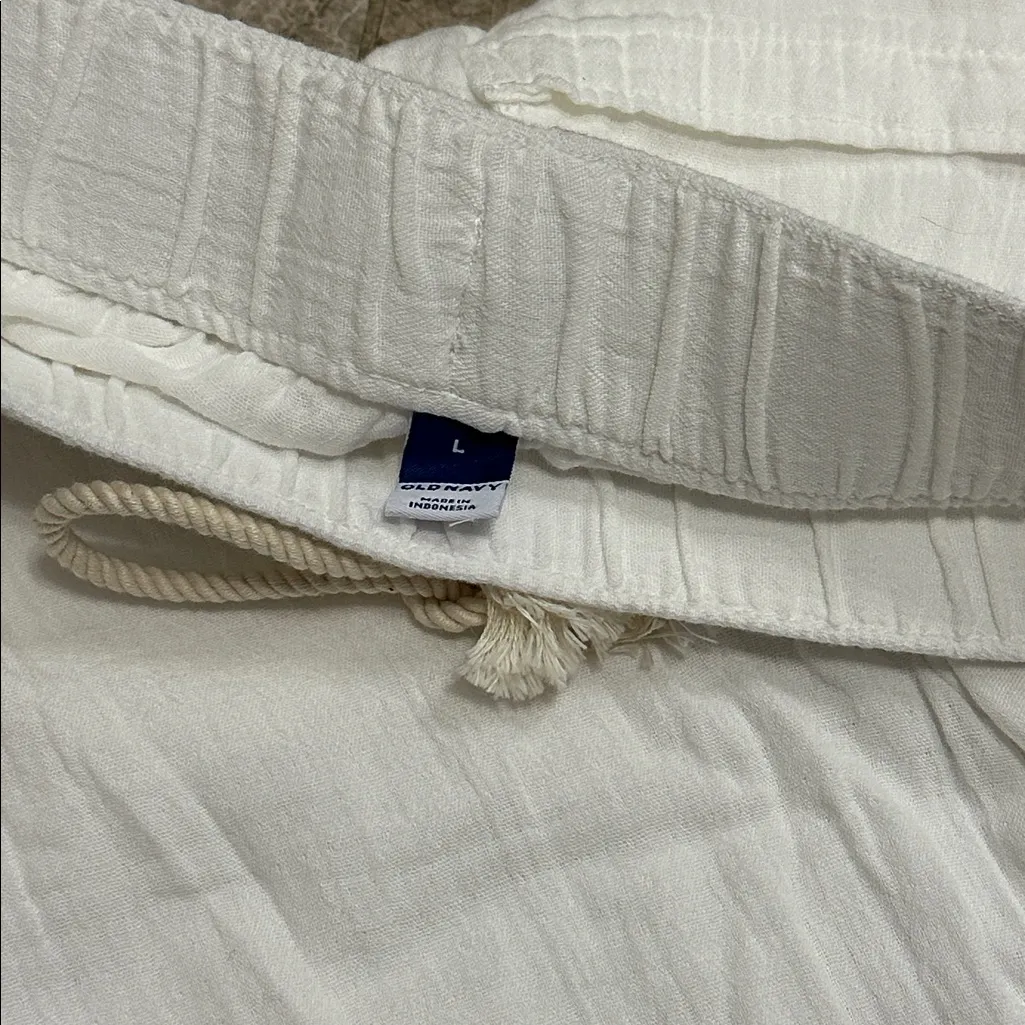 Old Navy High Waisted Textured Soft Pants White NEW Wide Leg Large 875661 - Image 6