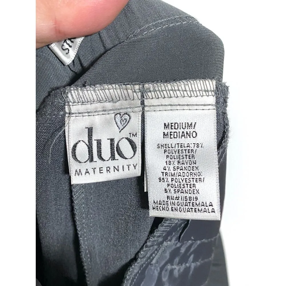 Duo Maternity Pull On Dress Pants Gray Flare Bootcut Stretch M Polyester Blend Size undefined - Image 7