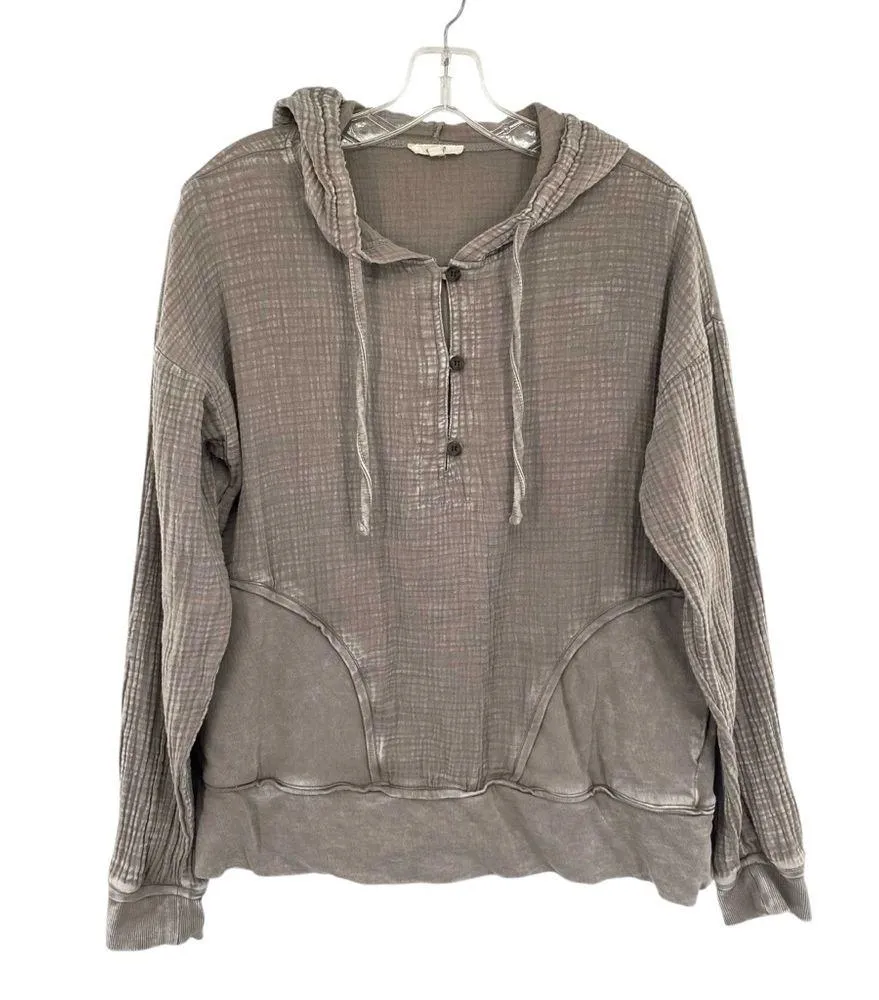 Easel Washed Cotton Gauze Hoodie Pullover - Image 5
