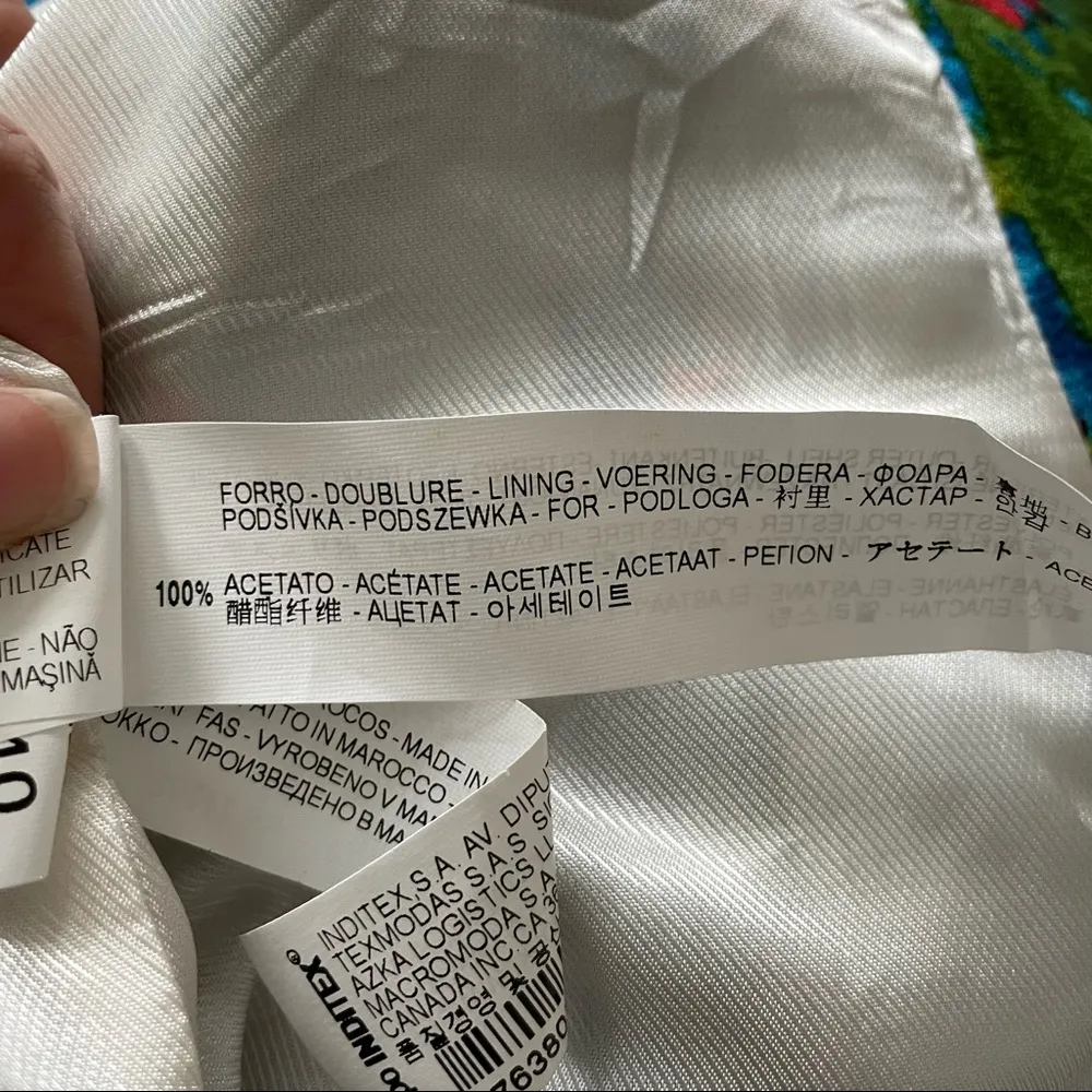 Zara Basic Zip Up Long Sleeve Green/Blue/Red Floral Lined Jacket Size XS - Image 12