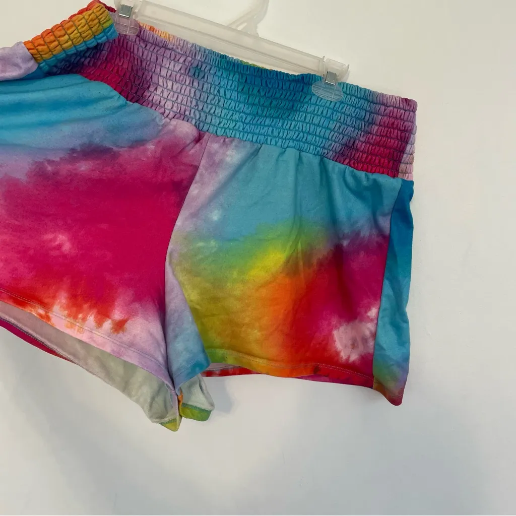 TORRID 3 Plus Size Sleep Terry Cloth Beach Short Rainbow Tie Dye Pull On Coverup - Image 8