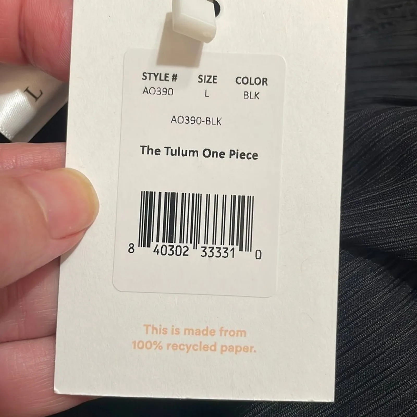 Andie The Tulum Rib One Piece Swimsuit Black‎ Size L  NWT - Image 5