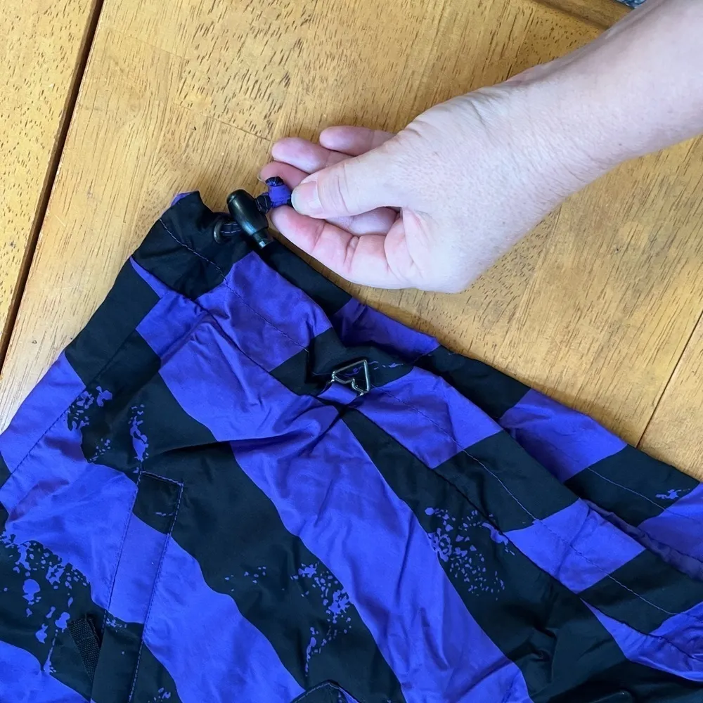 Obermeyer‎ Purple Black Striped Popover Ski Pullover Coat with Pockets, Size S - Image 13