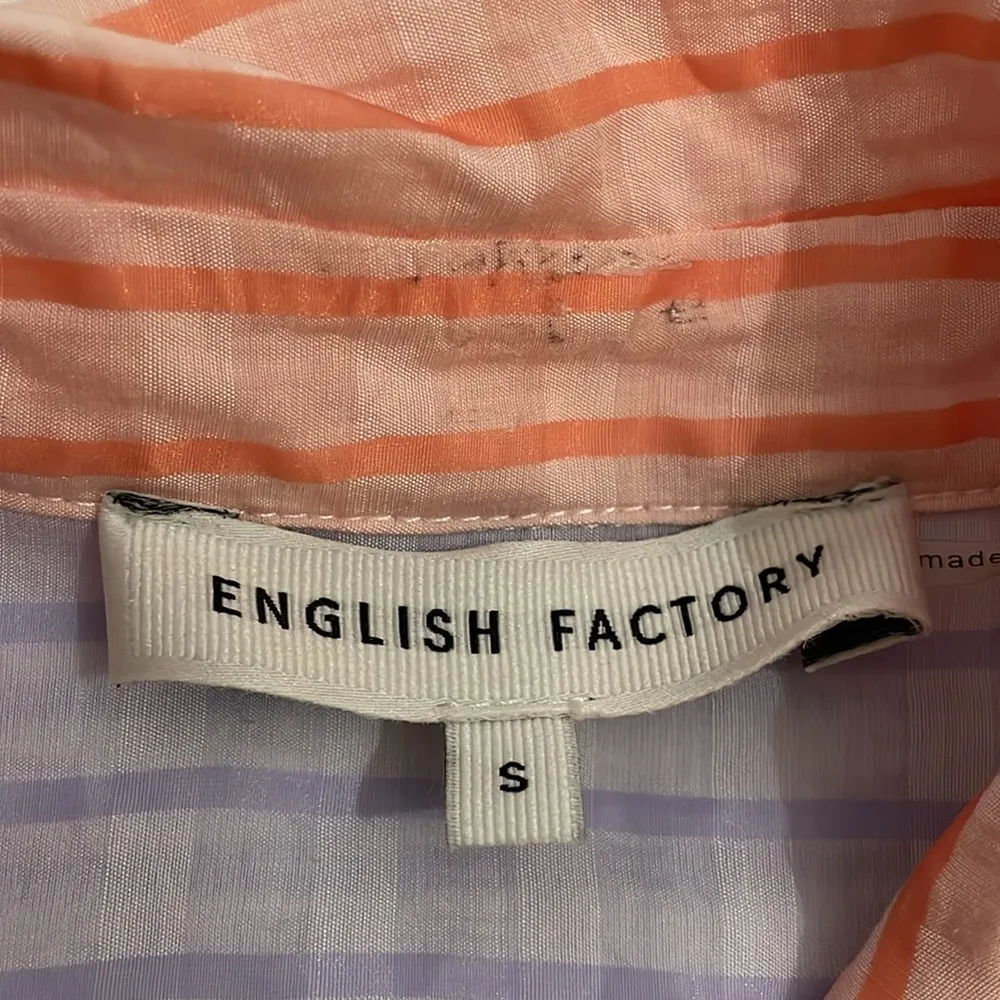 English Factory Pastel Striped Colorblock Button Up Shirt Womens Size Small - Image 2