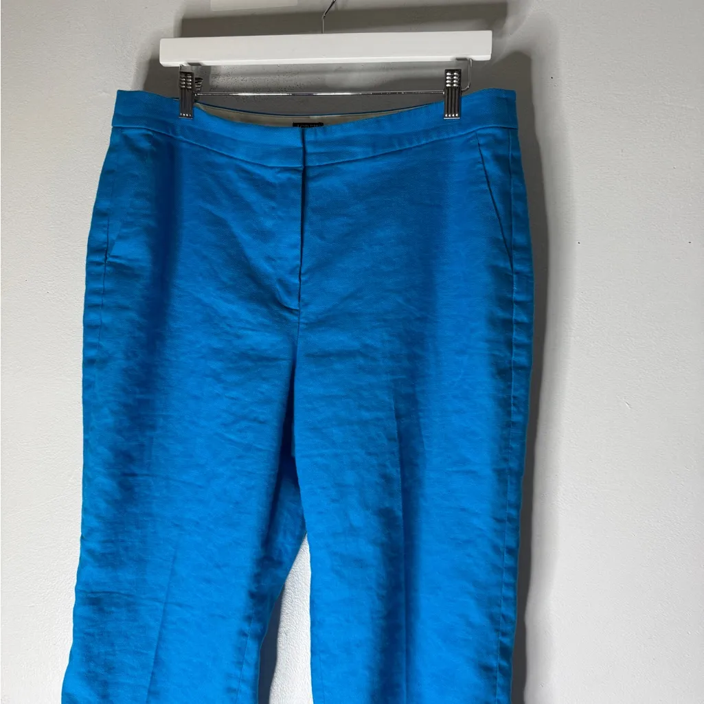 j. crew kate straight-leg pant Linen Blue Size 14 - Image 3