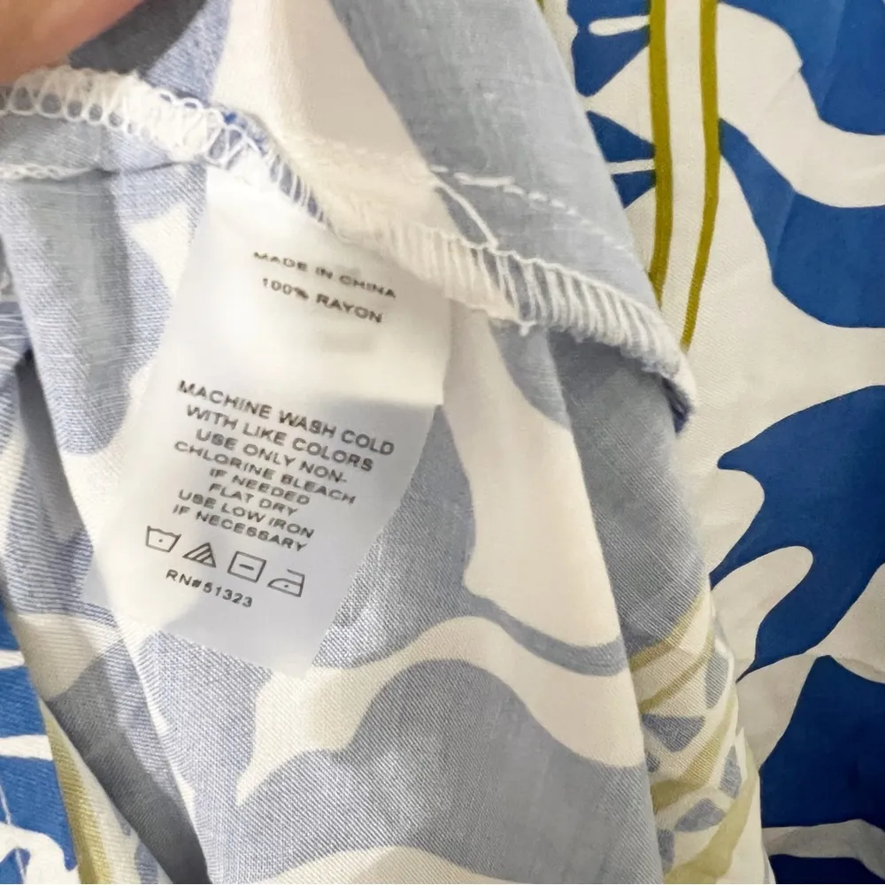 Vince Camuto Women's Blue White Square Neck Maxi Dress Resort Wear Medium M NWT - Image 10