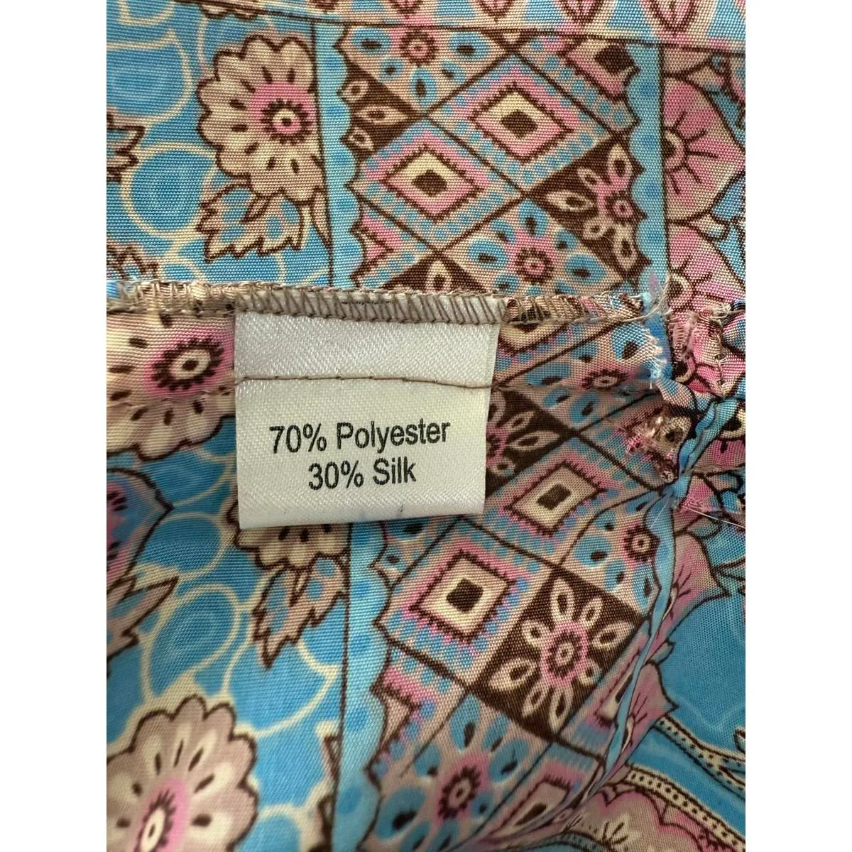 White Waves Women's Printed Kimono Robe with Belt Blue Size undefined - Image 7