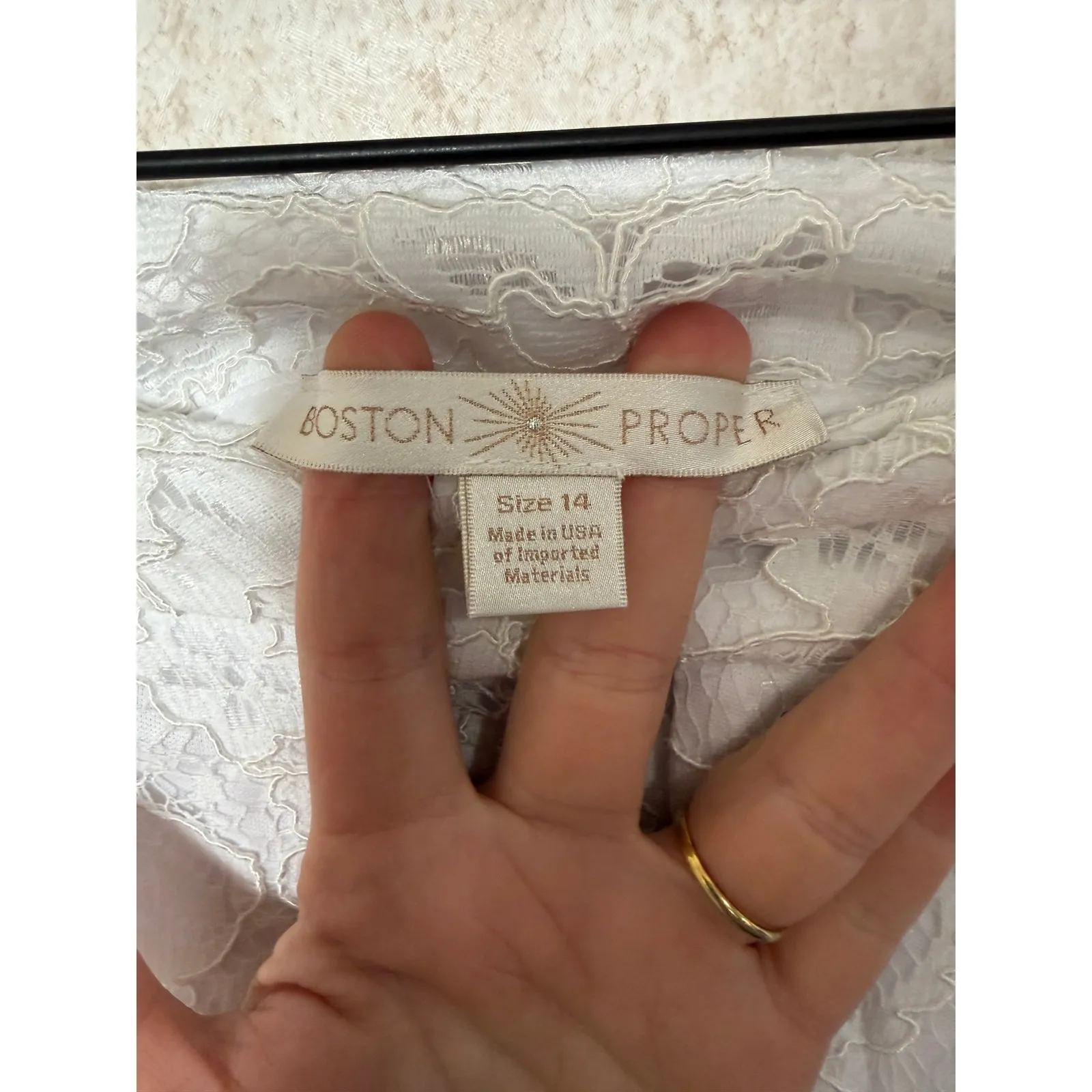 Boston Proper Lace Wide Leg Cropped Pants‎ Women's Size 14 White Resortwear - Image 7