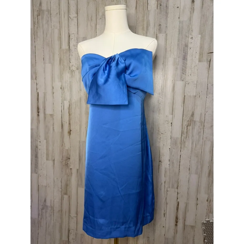 NWT‎ Lilly Pulitzer Women's Carlynn Strapless Bow Satin Dress Blue Size 16 - Image 2