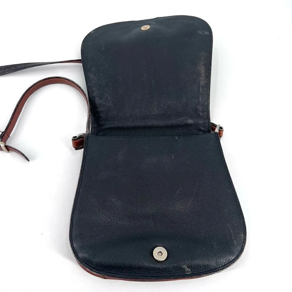 Vintage Collezioni Tiziano Ferrari Accordian leather crossbody bag purse‎ Brown - Image 3