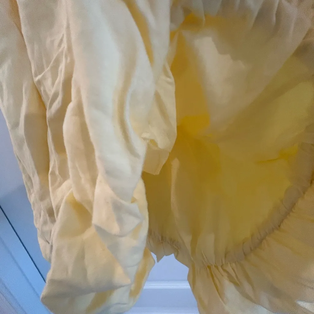 Gap  Linen Blend Bubble Mini Dress Yellow Size L - Image 12