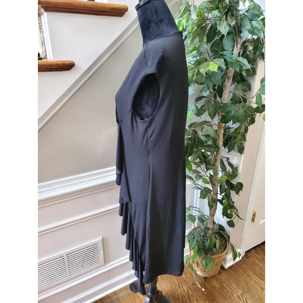 Isabella Rodriguez Womens Black Polyester V-Neck Sleeveless Knee Length Dress 12 - Image 5