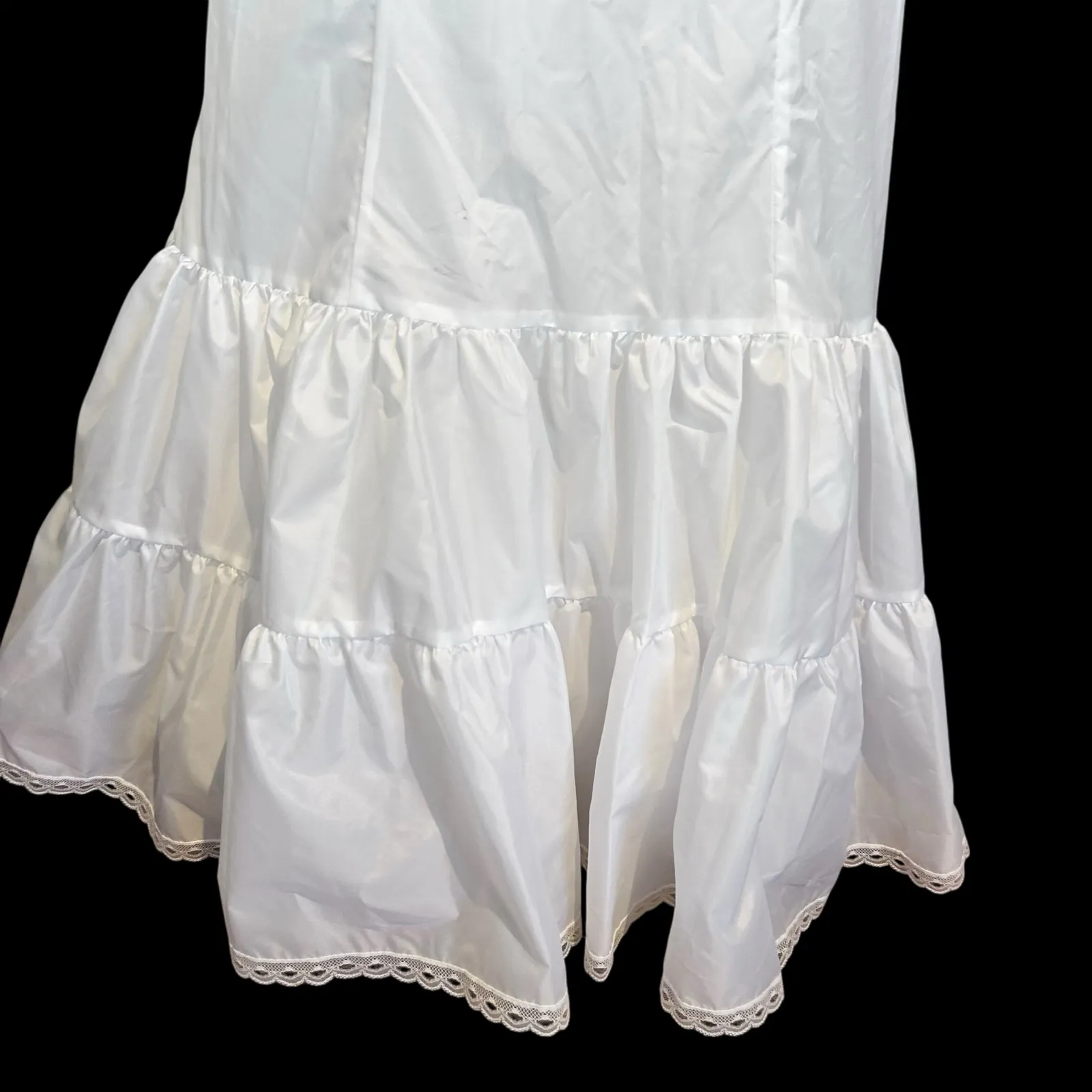 Petticoat Skirt Slip Crinoline White High Elastic Waist Formal Wedding Prom Size L - Image 3