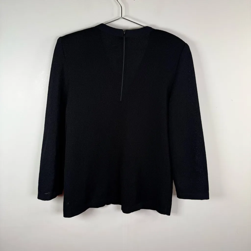 Vintage I. Magnin x Castleberry Black Knit Jacket Size L - Image 5
