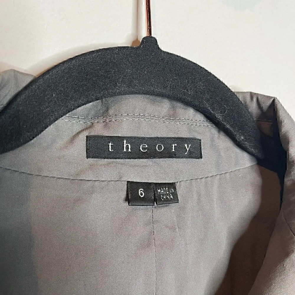 Theory taupe grey pocket blazer jacket - Image 3