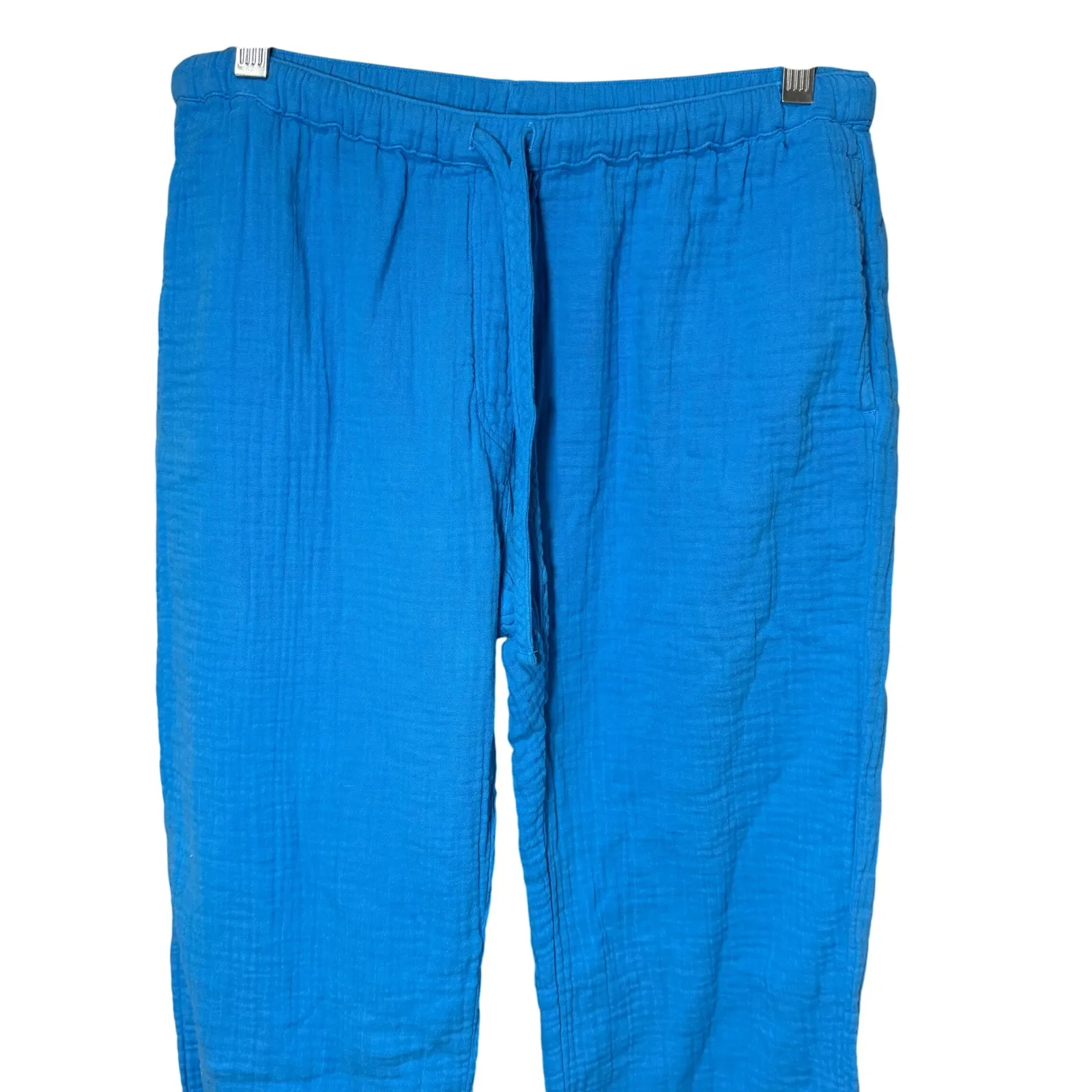 Xirena Jak Cotton Gauze Crinkle Cropped Pants Leisure Loungewear Blue Size Small - Image 2