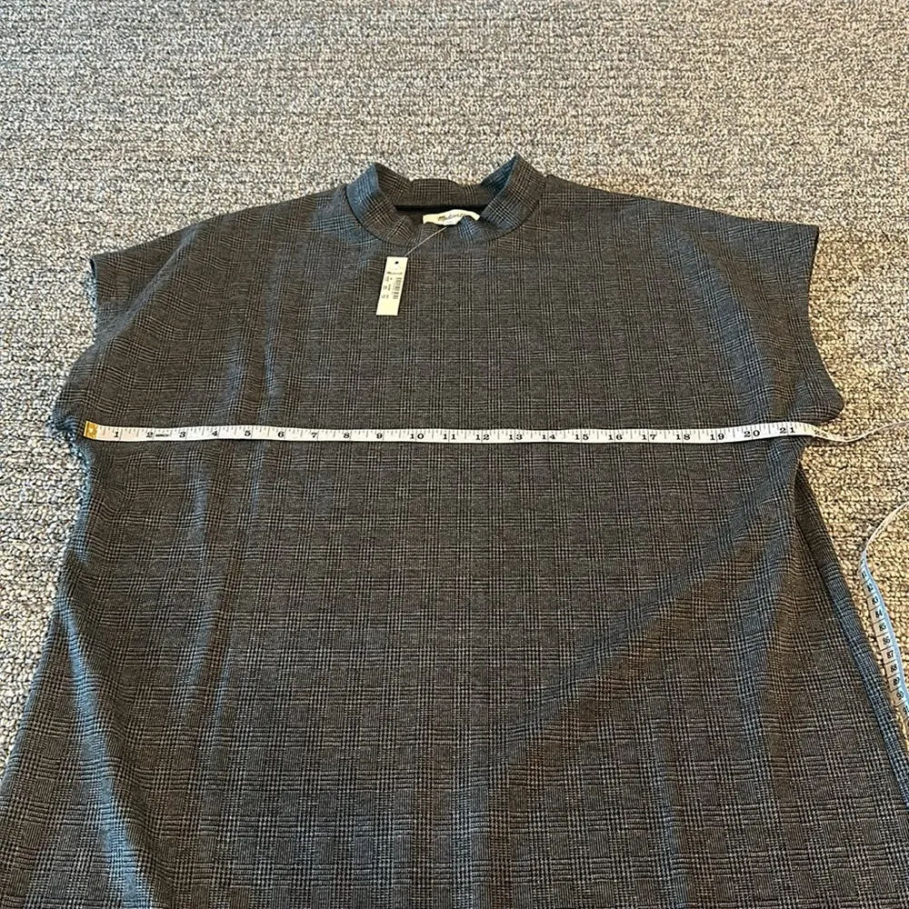 NWT Madewell Mockneck Knit Tee Dress in Glen Plaid Sz M - Image 7