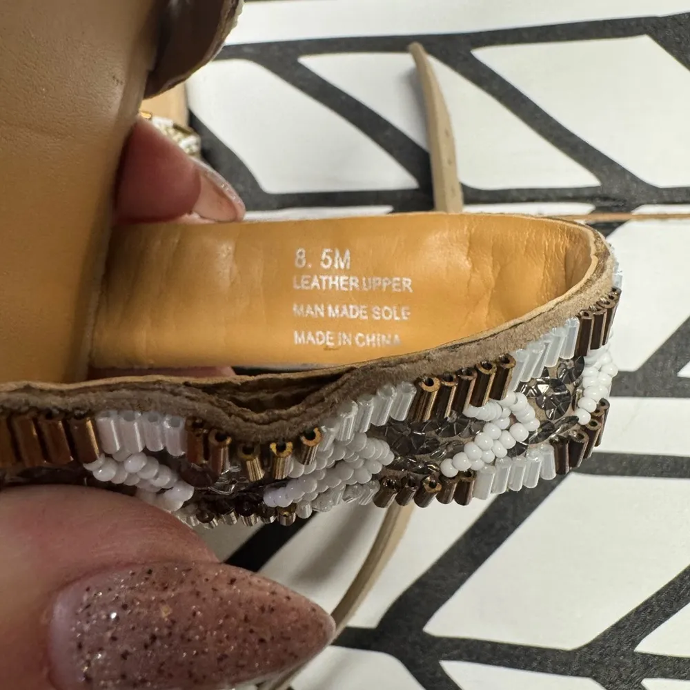 Rebecca Minkoff Leila White Beaded Strappy Sandals size 8.5 - Image 6