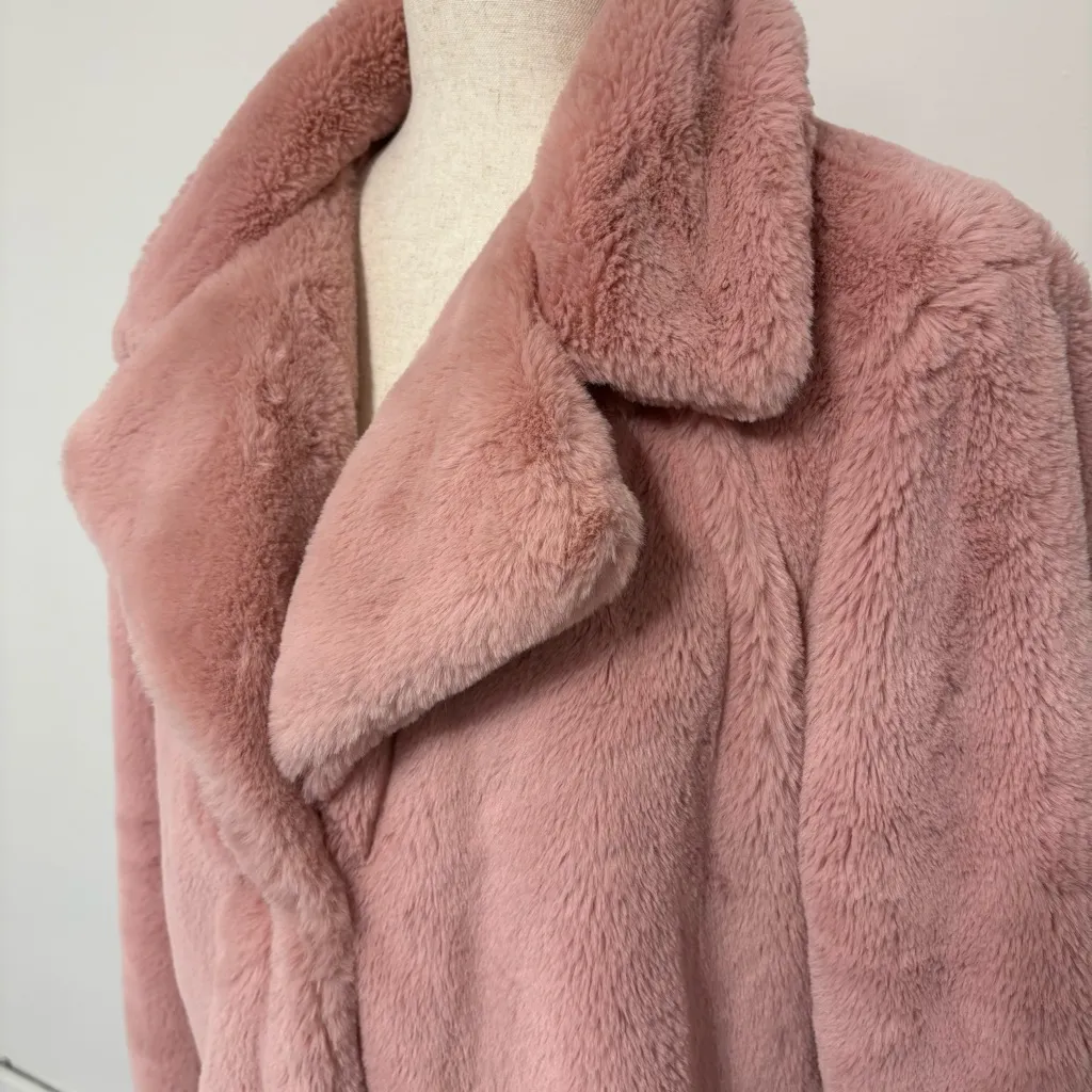 Ci Sono Pink Faux Fur Jacket Sz L - Image 2