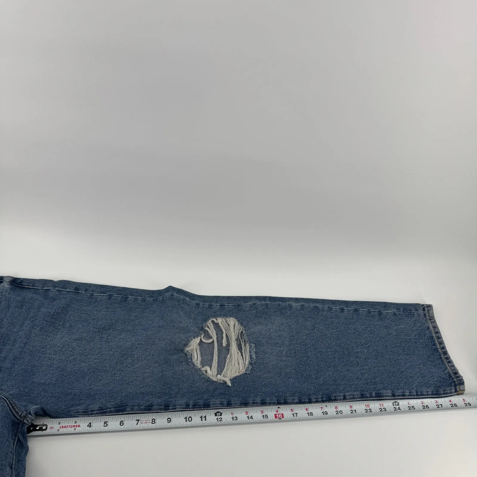 Lovers + Friends Ryan High Rise Straight Jeans Womens 28 NWT Distressed Med Wash - Image 11