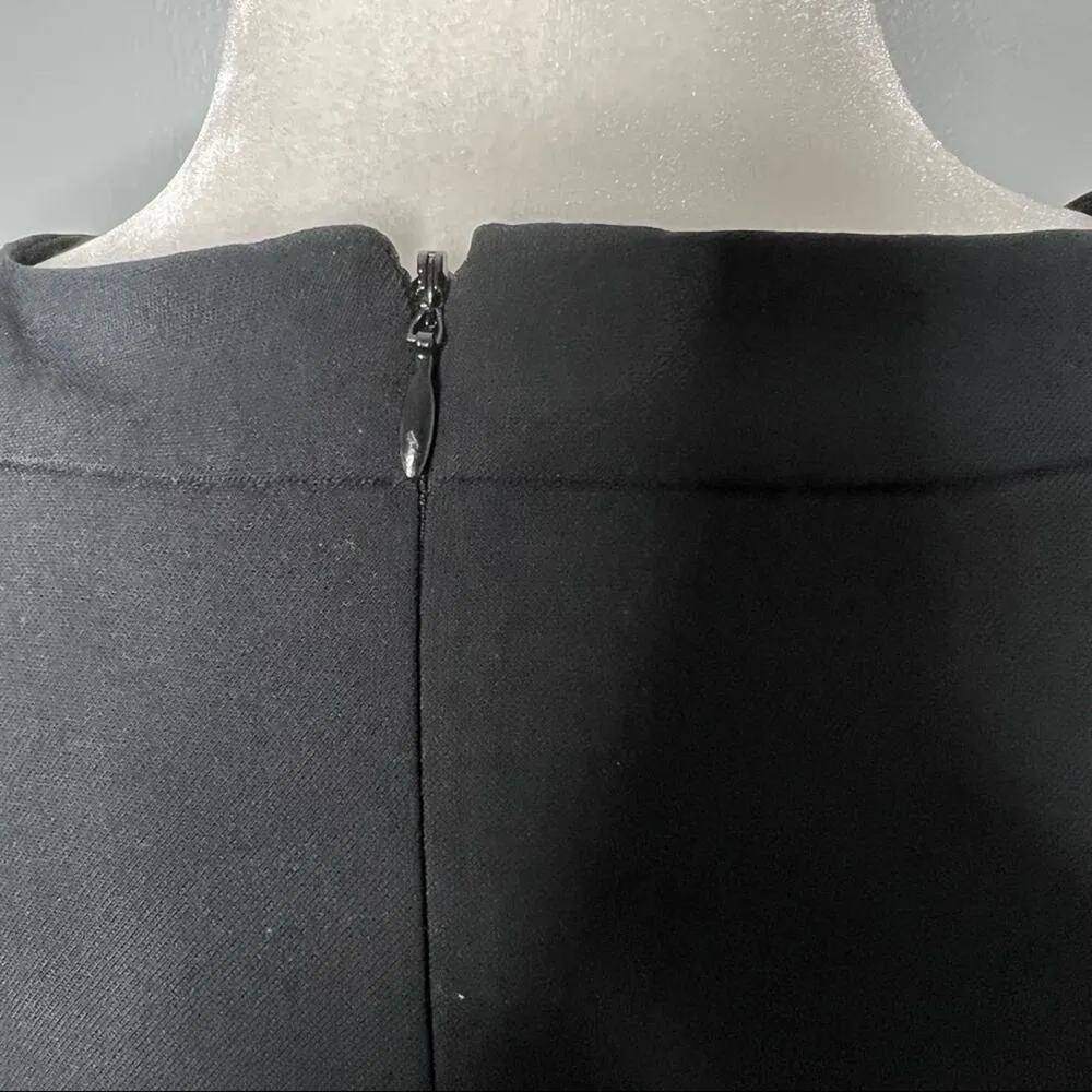 Size M Black Mini Sheath Dress Bateau Neck 3/4 Accent Sleeves New - Image 5