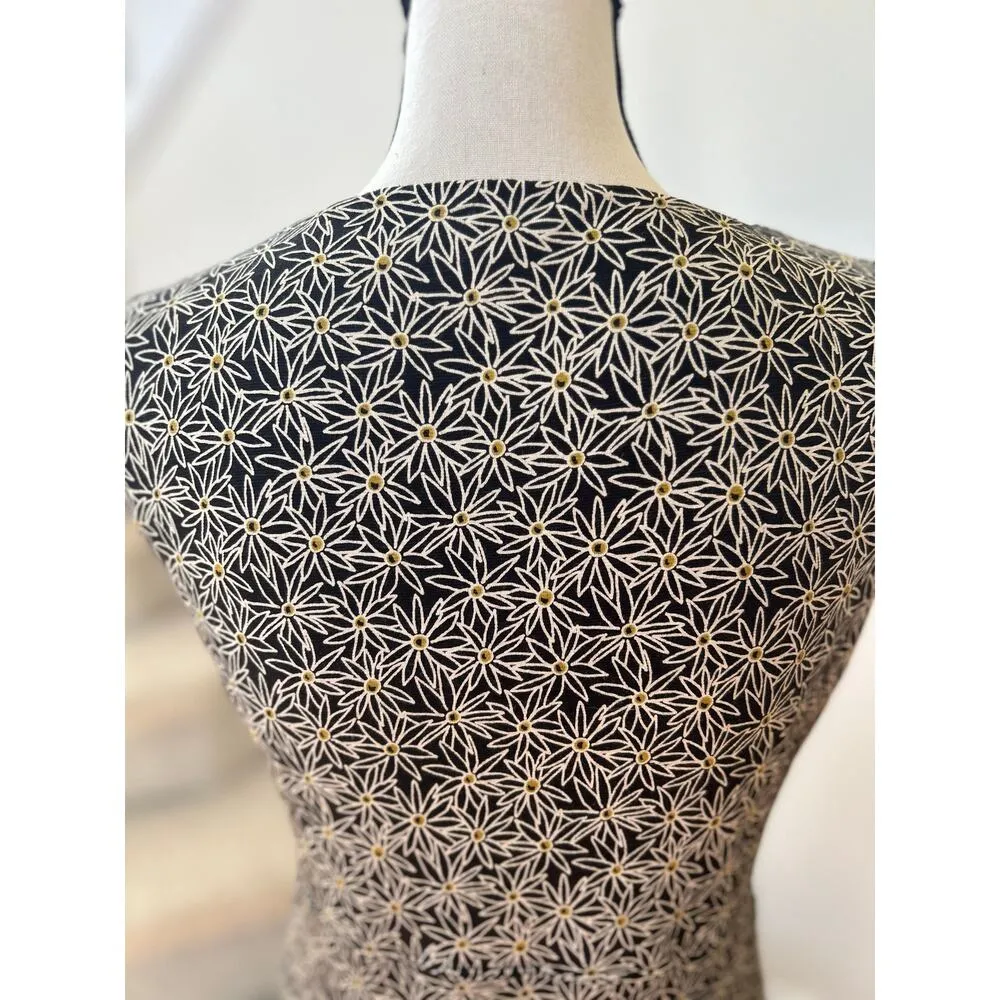 Toad & Co Black & Yellow Daisy Print Short Sleeve Outdoor Dress - Image 3