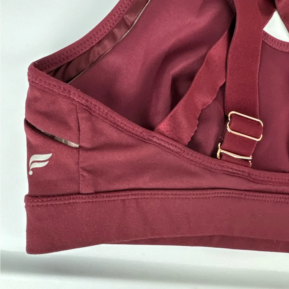 Fabletics  Belle High Impact Sports Bra Sz Medium Maroon Strappy Back - Image 12