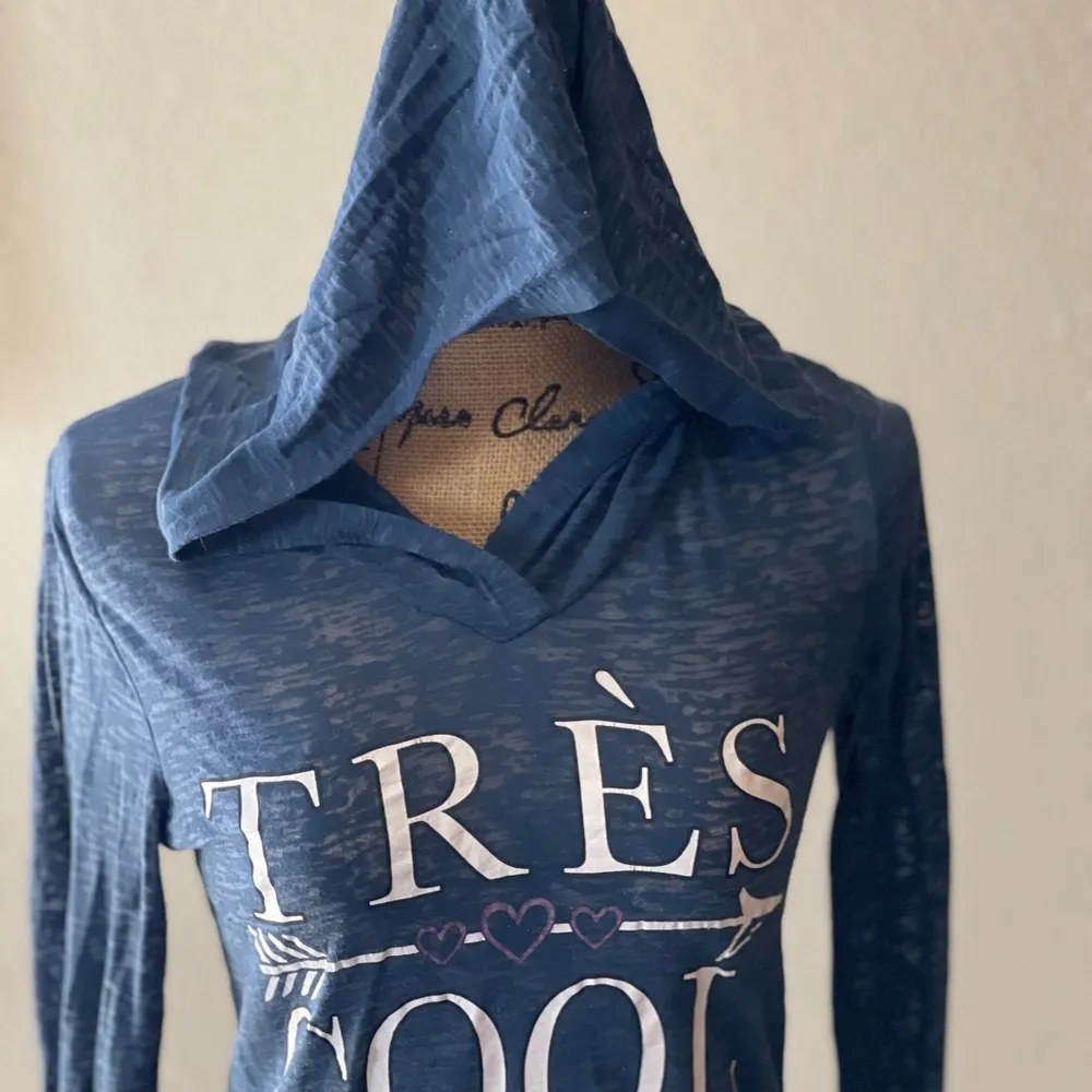 Hoodie pull over long sleeve top Blue - Image 5