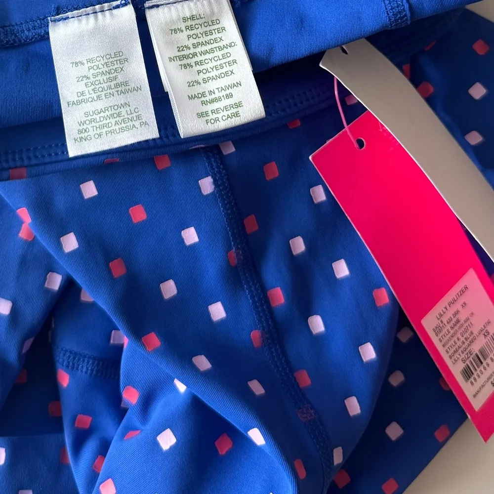 Lilly Pulitzer Luxletic High Rise Cropped Leggings NWT Size XS Borealis Blue - Image 8