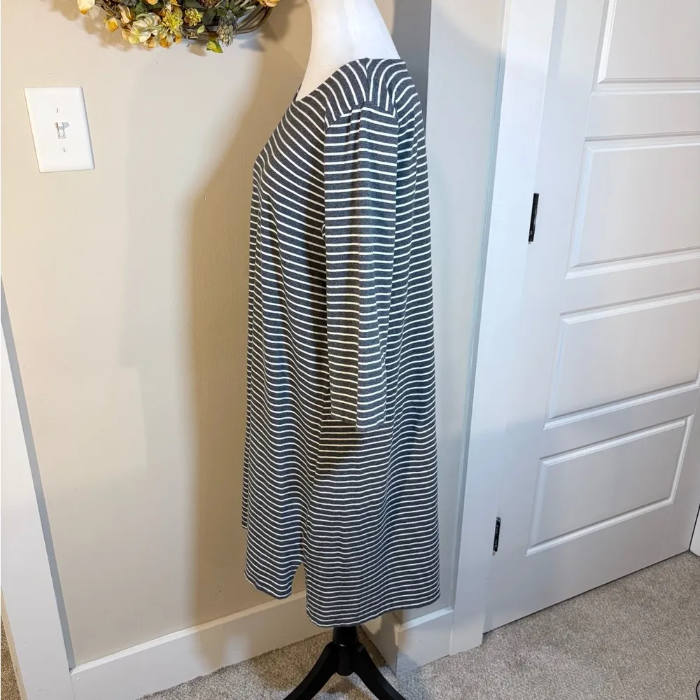 EILEEN FISHER Striped Organic Cotton 3/4 Sleeve Tee Shirt Dress Women’s Large 💛 - Image 8